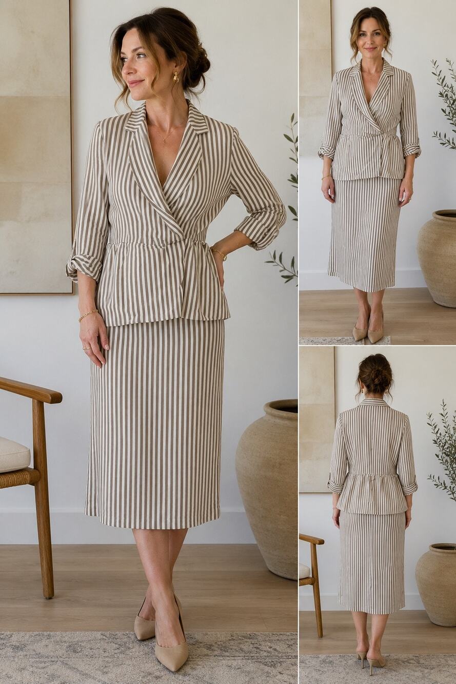 Vintage Jack Mulqueen New York 100% Silk Striped Wrap Dress | Size 10